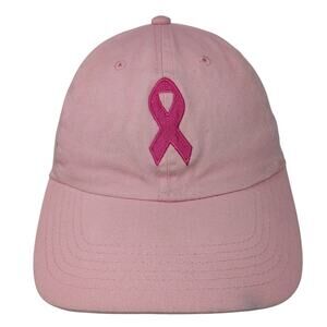 Pink Ribbon Slideback Hat Pink One Size Embroidered Solid Newhattan